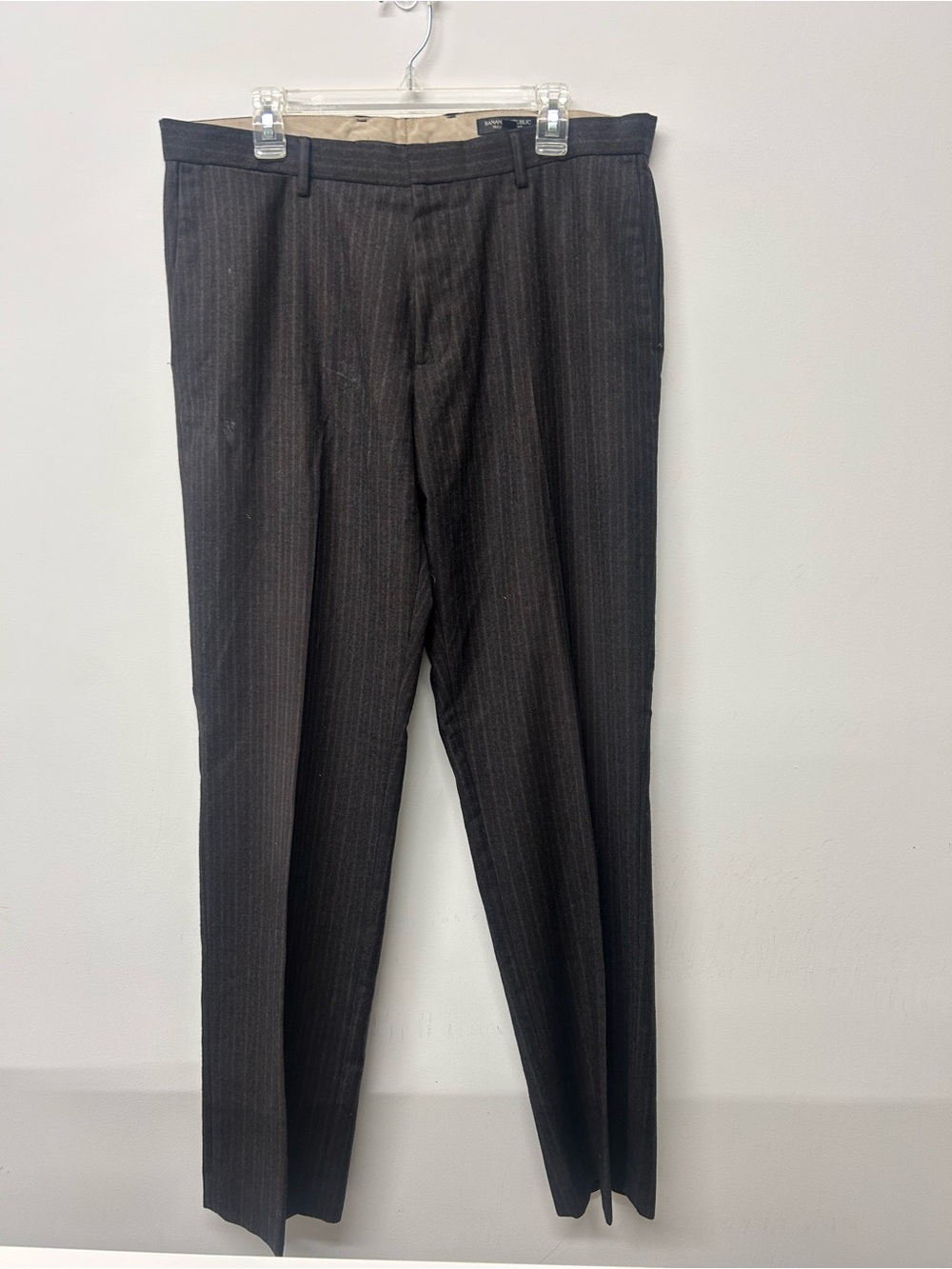 Banana Republic Men's Dark Gray Pinstripe Dress Pants